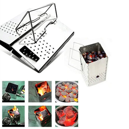 Portable Stainless Steel Charcoal Starter for Easy BBQ - Smarsty