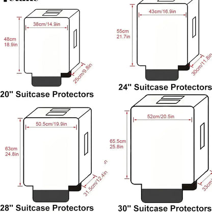 Transparent Pvc Luggage Protective Cover Wheeled Luggage Protective Cover Wear-Resistant Outer Cover Transparent Protective - Smarsty