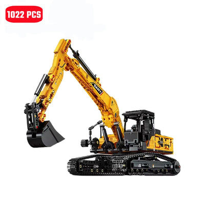 SEMBO BLOCK 1022pcs Excavator Models Building Blocks MOC City Construction Engineering Vehicle Bricks Educational Toys Boys Gift - Smarsty