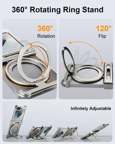 Eary for Samsung Galaxy Z Flip 7 6 Case for MagSafe 360°Rotatable Magnetic Kickstand Wireless Charging Anti Scratch Phone Cover