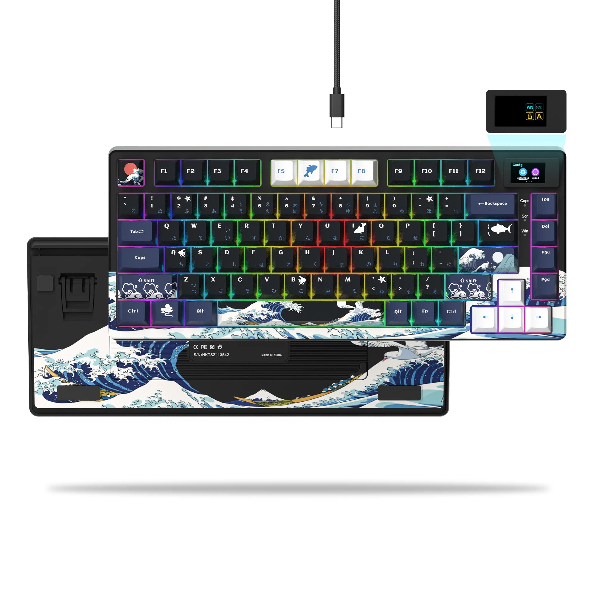 Wired Mechanical Keyboard With OLED Display Hot Swappable