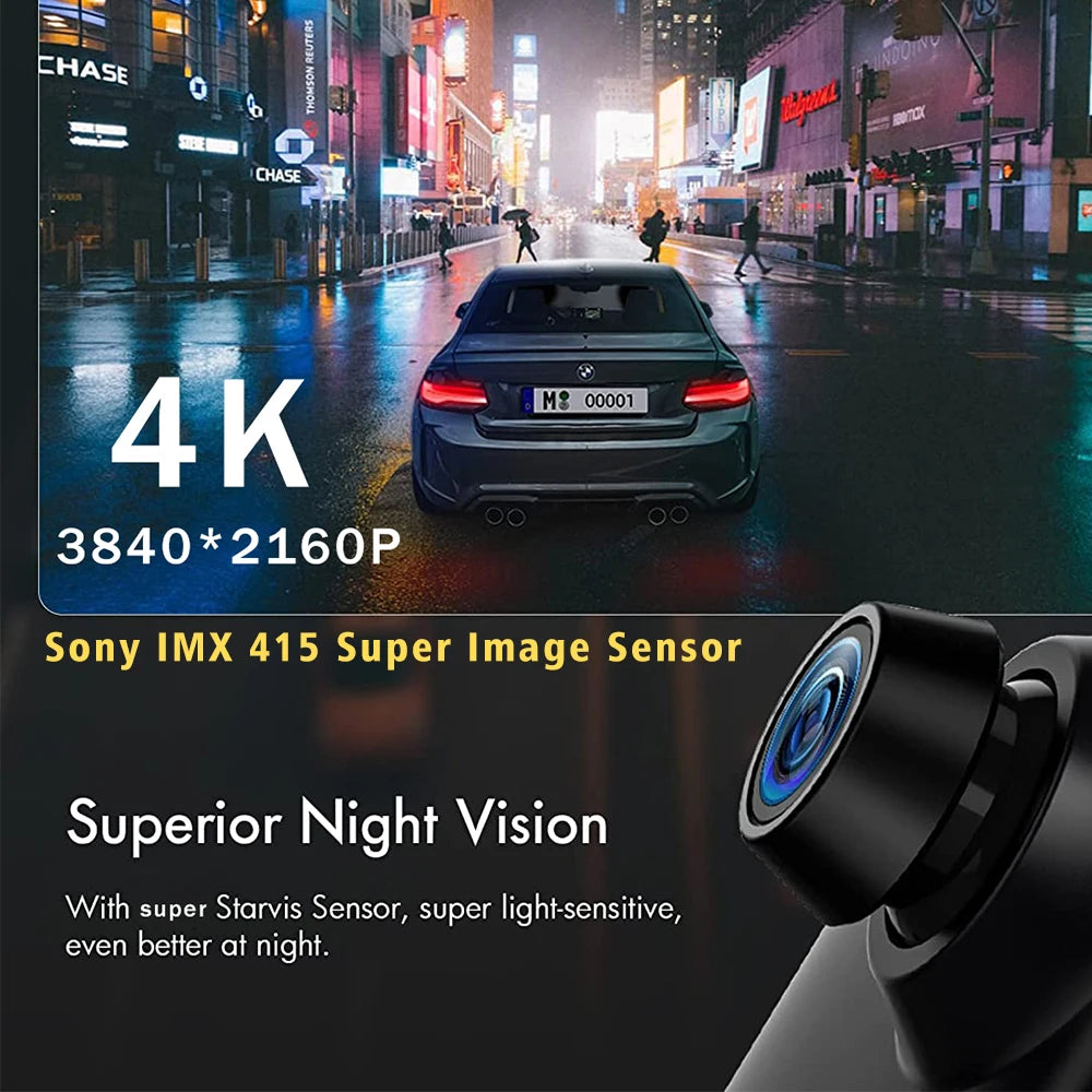 4K Dash Cam With Rearview Mirror Display and GPS WiFi - Smarsty
