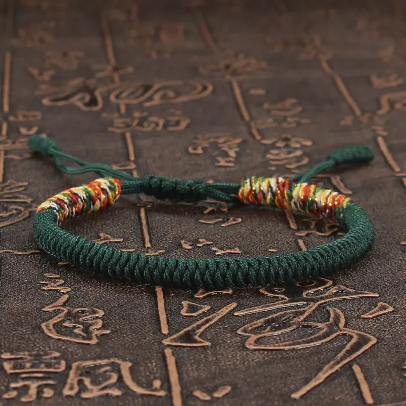 Tibetan Buddhist Lucky Bracelet Adjustable Red Thread Braid - Smarsty