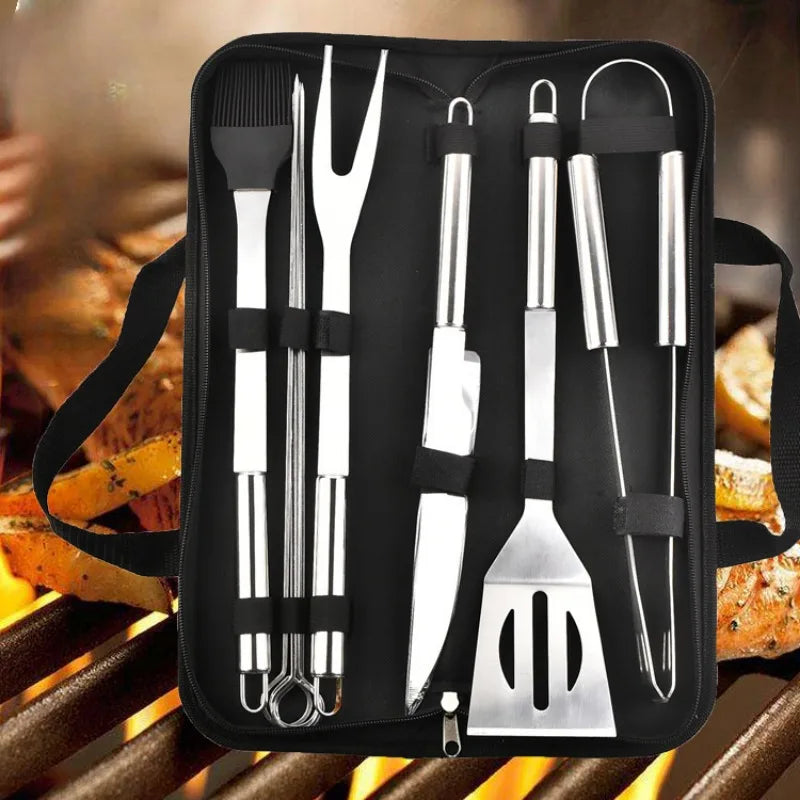 Stainless Steel BBQ Tool Set With Portable Storage Bag - Smarsty