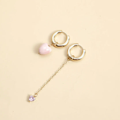Heart-Shaped Tassel Earrings for Women Stylish Asymmetric Design - Smarsty