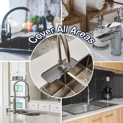 Kitchen Gadgets Silicone Faucet Absorbent Pad Shelf Sink Splash Catcher Countertop Protective Mat Bathroom Drain Mat Acceesories by Smarsty