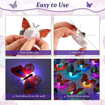 3D LED Butterfly Wall Stickers for Garden Decor - Smarsty