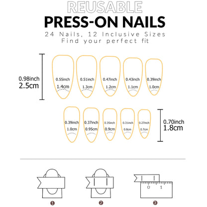24 Piece Long French Minimalist Color Matching Nails Set - Smarsty