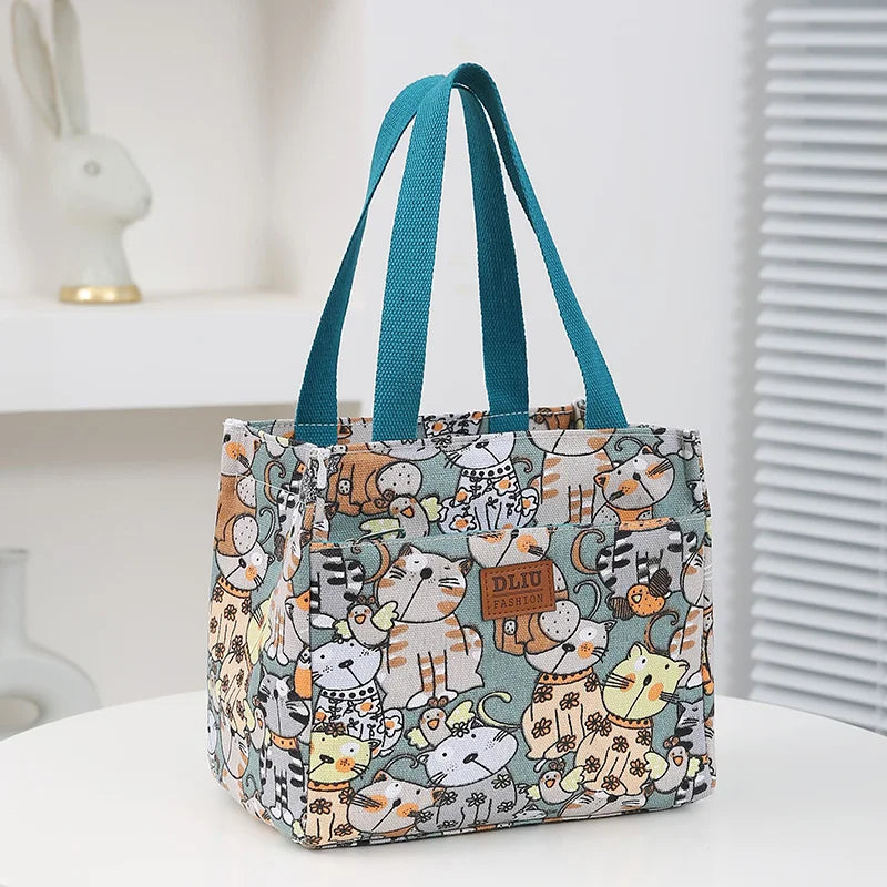 Insulated Cartoon Print Lunch Bag Large Capacity Everyday - Smarsty