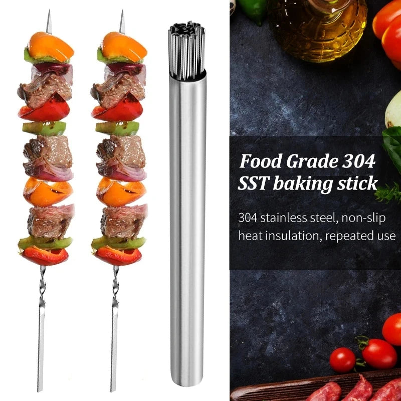 Stainless Steel Barbecue Skewers Reusable Easy Clean Design - Smarsty