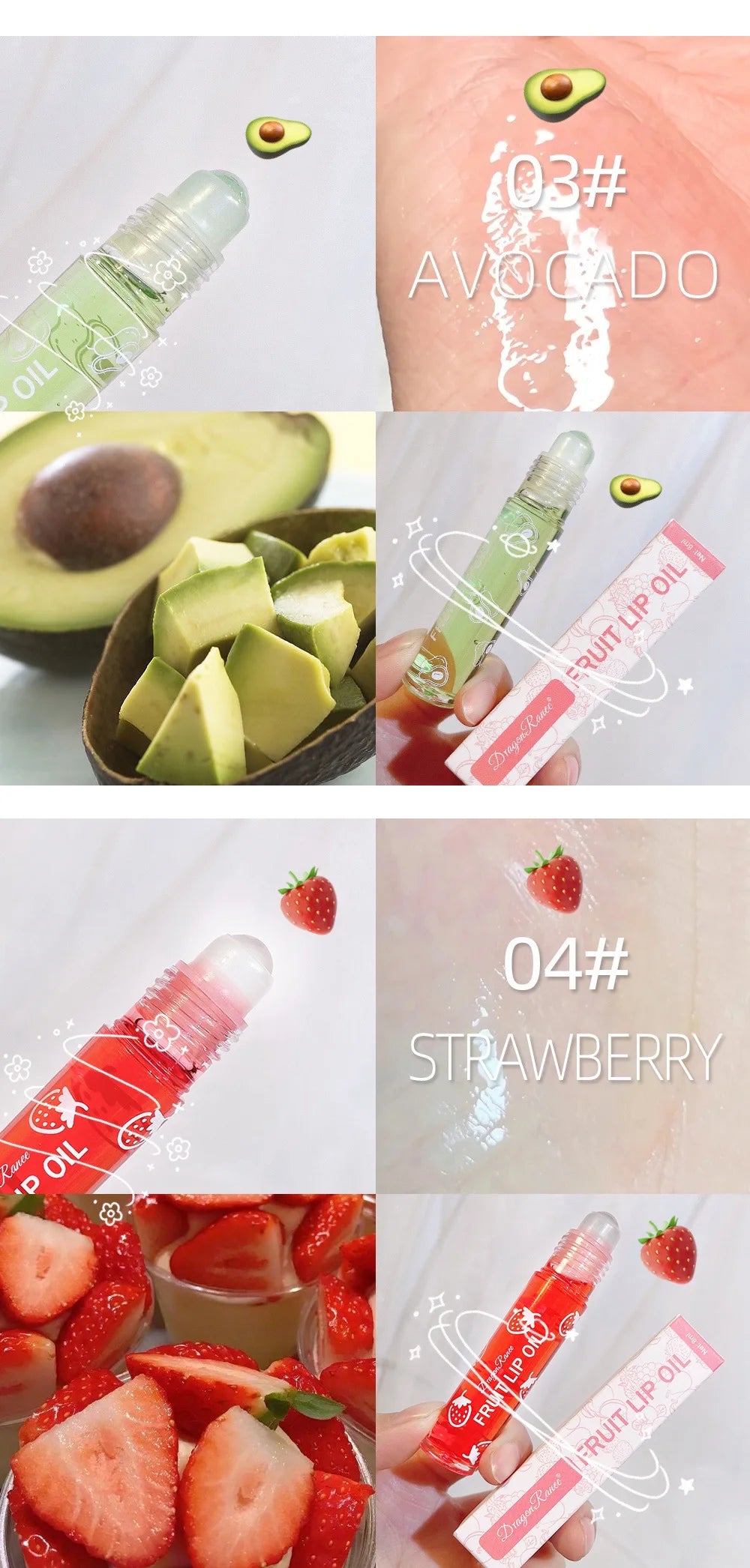 Hydrating Avocado Lip Oil Roller for Moisturized Lips - Smarsty
