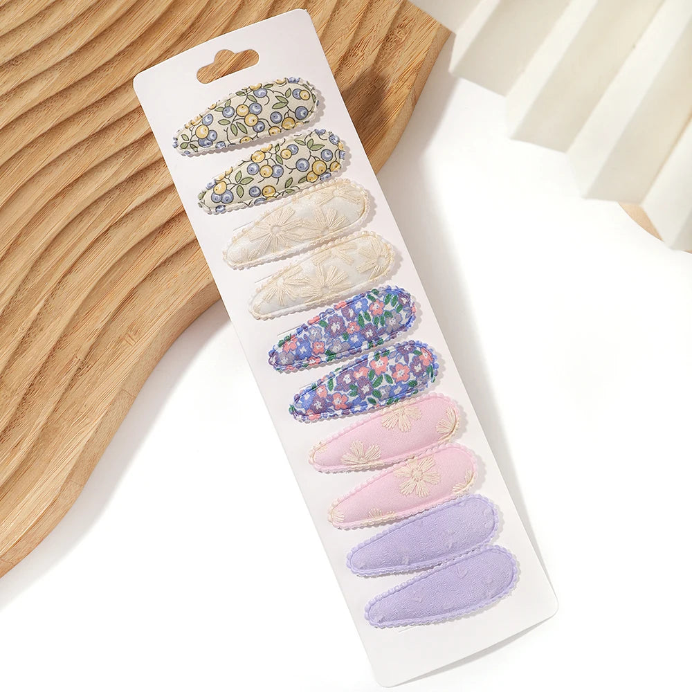 10 Pcs Cotton Alloy Hair Clips for Kids - Smarsty