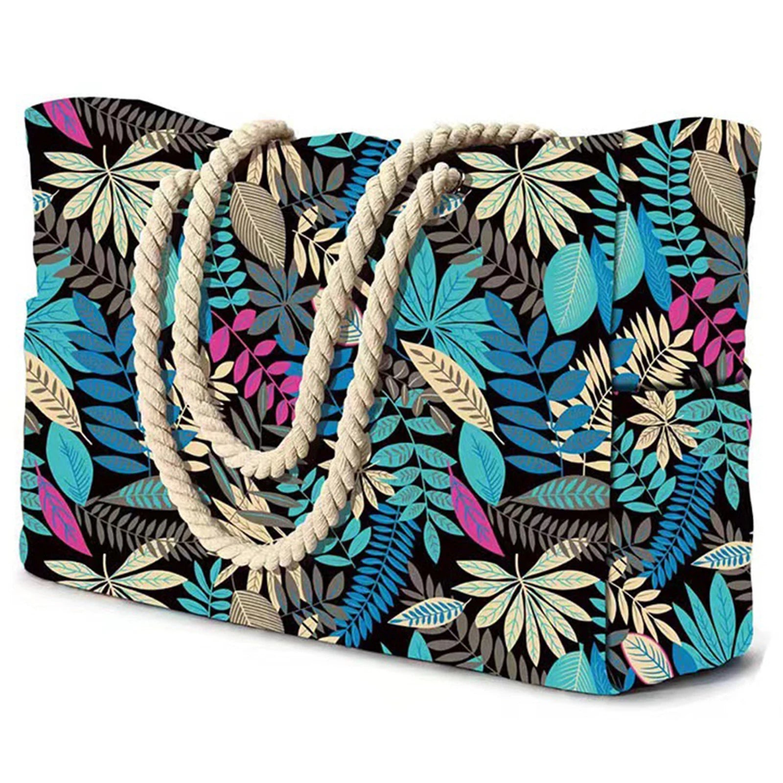 Waterproof Beach Bag Foldable Striped Zipper Outdoor Tote - Smarsty