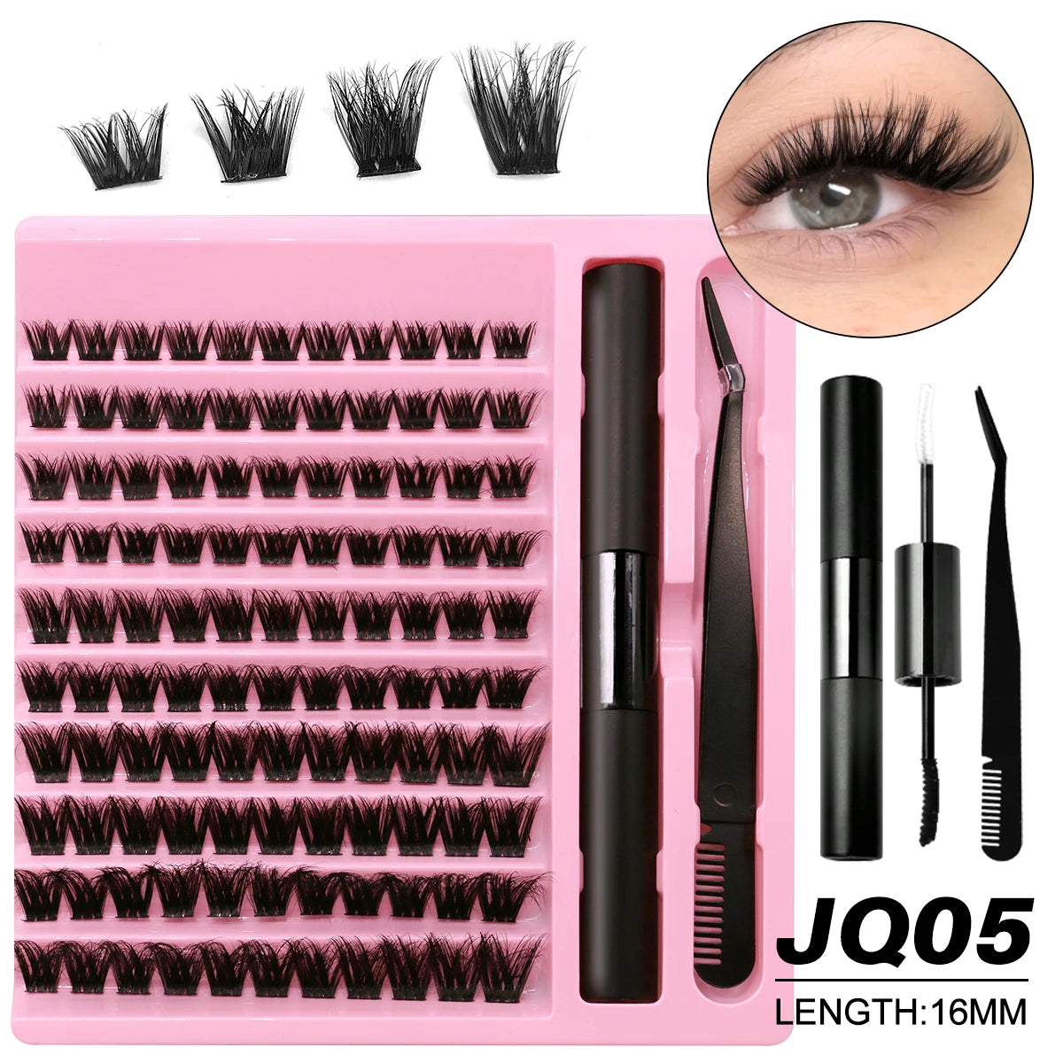 GROINNEYA DIY Lash Extension Kit with Strong Hold Bonds - Smarsty