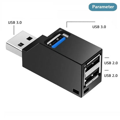 USB 3.0 Car Hub Splitter Multi Port USB Hub Charger