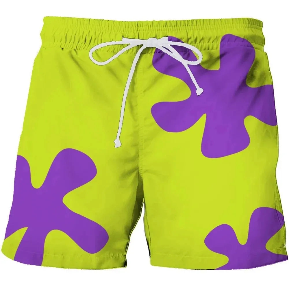 New Summer 3D Anime Patrick Star Board Shorts Trunks Quick Dry Beach Swiming Shorts Women Men Hip Hop Short Pants Beach clothes - Smarsty