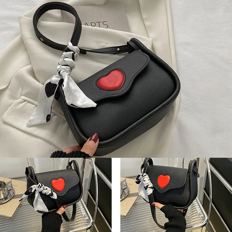 Women Slant Crossbody Saddle Bag Retro Love Pattern - Smarsty