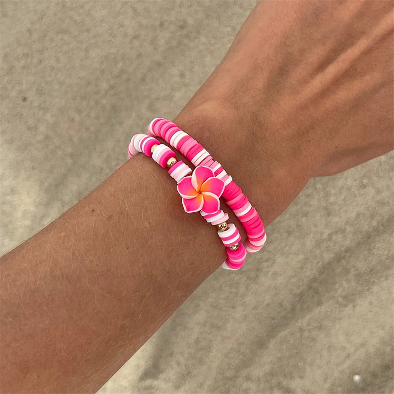 Multicolor Polymer Clay Beads Bracelets Set for Women - Smarsty