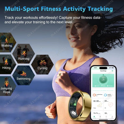 2025 Smart Ring Blood Pressure Heart Rate Sleep Monitoring Smartring IP68 & 5ATM Waterproof Multi-sport Mode Smartring Man Women - Smarsty
