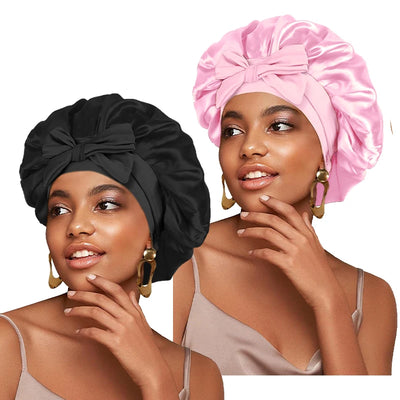 Adjustable Satin Sleeping Hat Elastic Tie For Hair Care - Smarsty