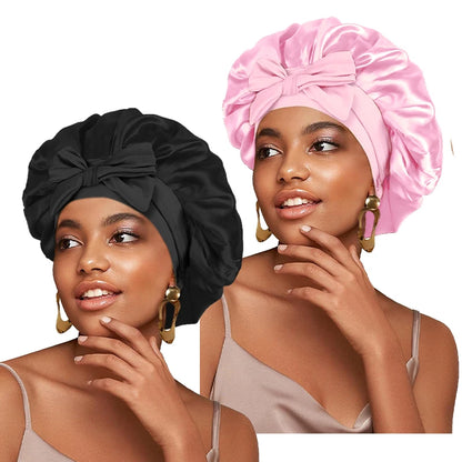 Adjustable Satin Sleeping Hat Elastic Tie For Hair Care - Smarsty
