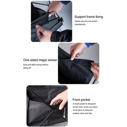 Outdoor Camping Storage Bag Large Capacity 600D Waterproof Oxford Foldable Bag with Front Pocket for Beach Table Accessories