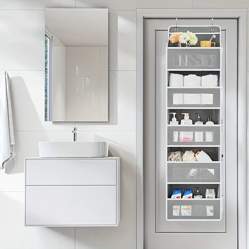 5-Shelf Hanging Storage Organizer - Behind Door, Anti-Tilt, 5 Large Capacity Pockets, Suitable for Bedroom, Bathroom by Smarsty