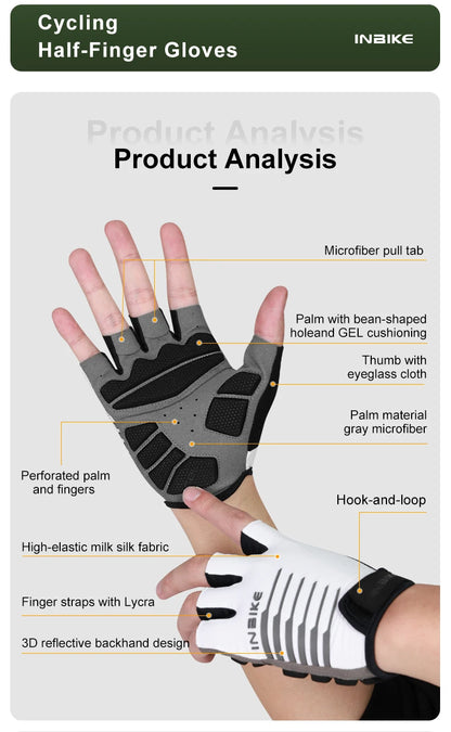 INBIKE Shockproof Gel Cycling Gloves Half Finger - Smarsty
