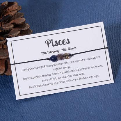 12 Constellation Natural Stone Beads Bracelets for Zodiac Signs - Smarsty