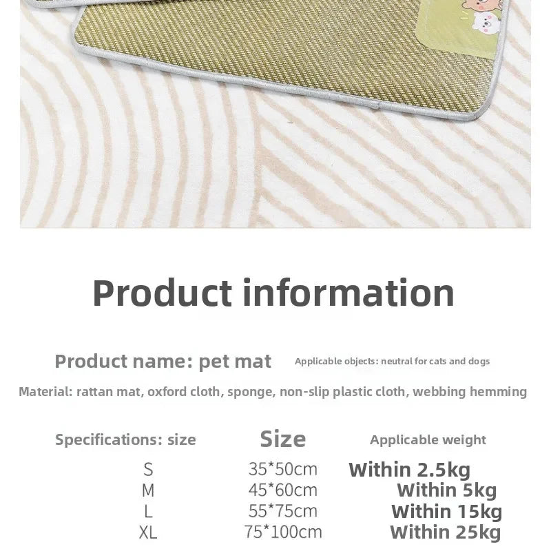 Summer Cooling Pet Mat with Breathable Bamboo Ice Gel - Smarsty