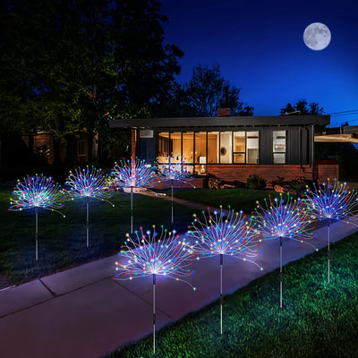 2 Pack 120/150 LED Outdoor Solar Garden Lights,Copper Wire Garden Fireworks Lamp 8 Modes Landscape Light for Pathway Lawn Decor