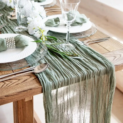Semi-Sheer Gauze Table Runner for Vintage Weddings - Smarsty