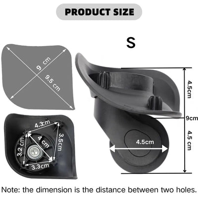 2Pcs Suitcase Wheels Luggage Spinner Caster Silent  Luggage Wheels Replacement Wheels Customs Box Trolley Accessories Hot - Smarsty