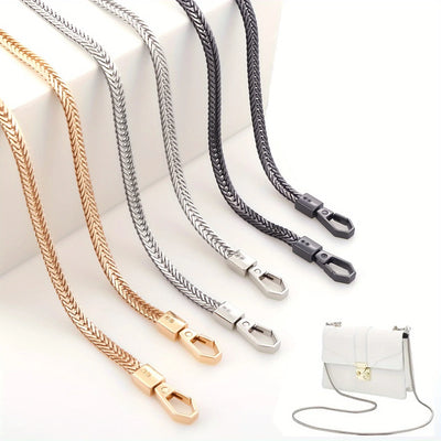 Snake Bag Chains Bag Chain Strap Replacement 7mm Wide Flat Chain Strap Metal Chains for Wallet Tote Bag Shoulder Crossbody Bag - Smarsty