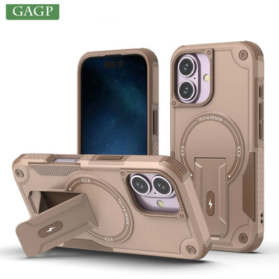 Armor Invisible Bracket for Magsafe Case For iPhone 17 16 15 13 14 12 Pro Max Plus 11 Magnetic PC Wireless Charge Holder Cover