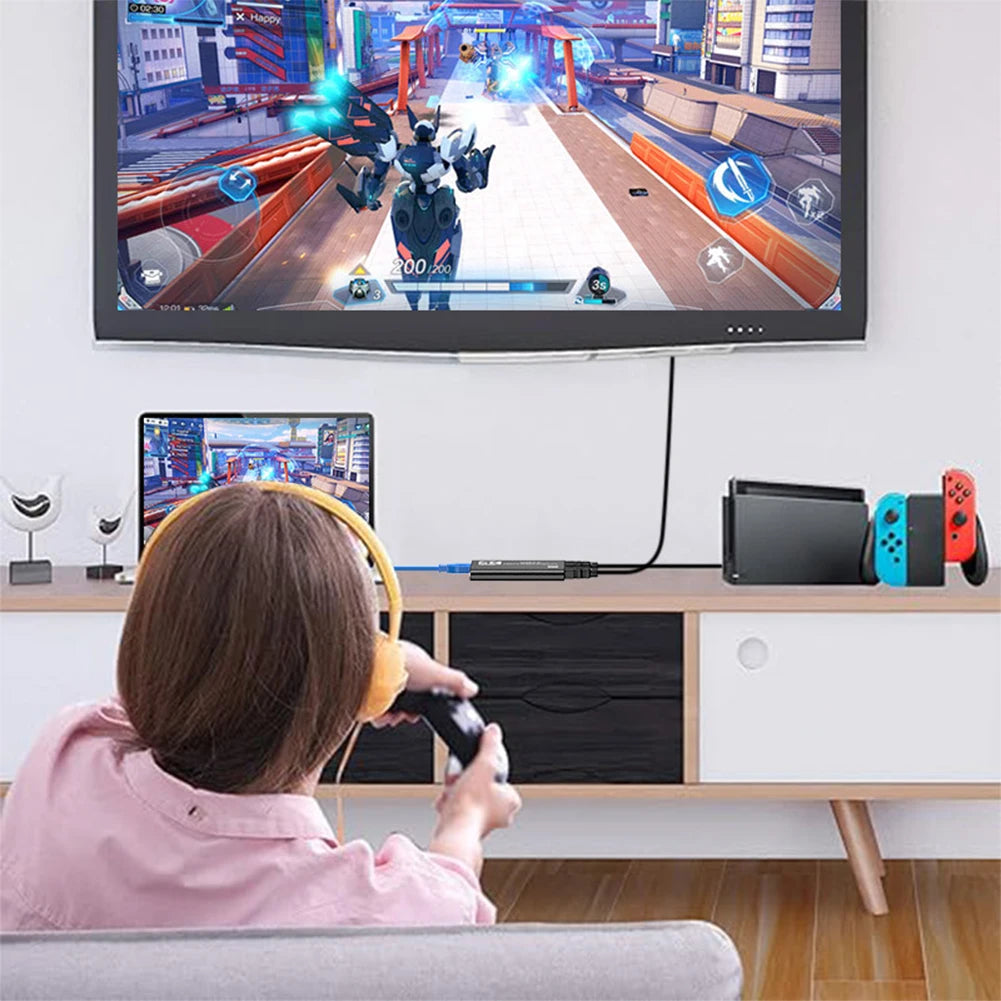 4K USB 3.0 Video Capture Card 1080P 60Hz HD HDMI-compatible Video Recorder Grabber For PS4 Switch Game Recording Live Streaming