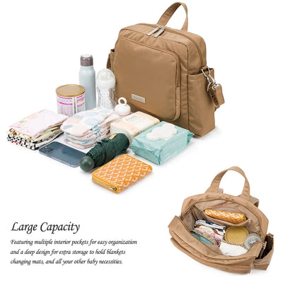 Soboba 2023 New Diaper Bags for Mother Waterproof Large Capacity Solid Polyester Diaper Backpacks Travel Bag for Newborn Baby by Smarsty