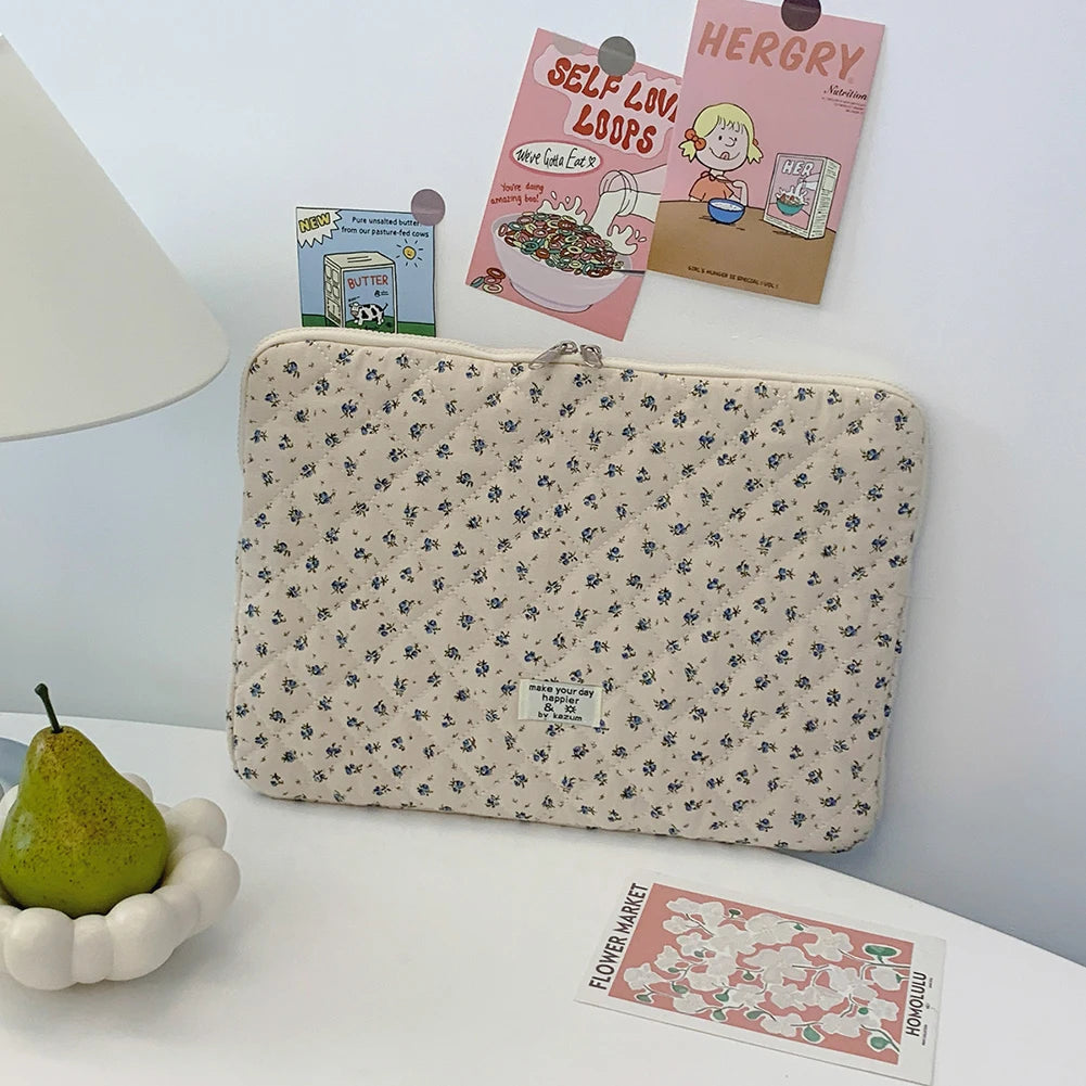 Flower Pattern Laptop Sleeve Case Bags Portable Computer Cover Bag Tablet Pouch for Macbook Air Pro 11 13 14 15 Inch Cover