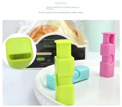 12 PCS Squeeze Bread Bag Clips Reusable Fresh Food Seal Plastic Clip Snack Bag Seal Spring Clip Home Kitchen Storage by Smarsty
