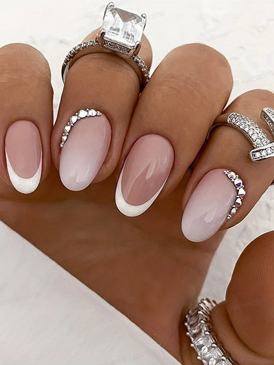 24PCS Almond Fleshcolor Press On Nails for Summer - Smarsty