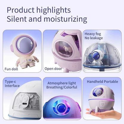 USB Rechargeable Space Capsule Air Humidifier with Colorful Light - Smarsty