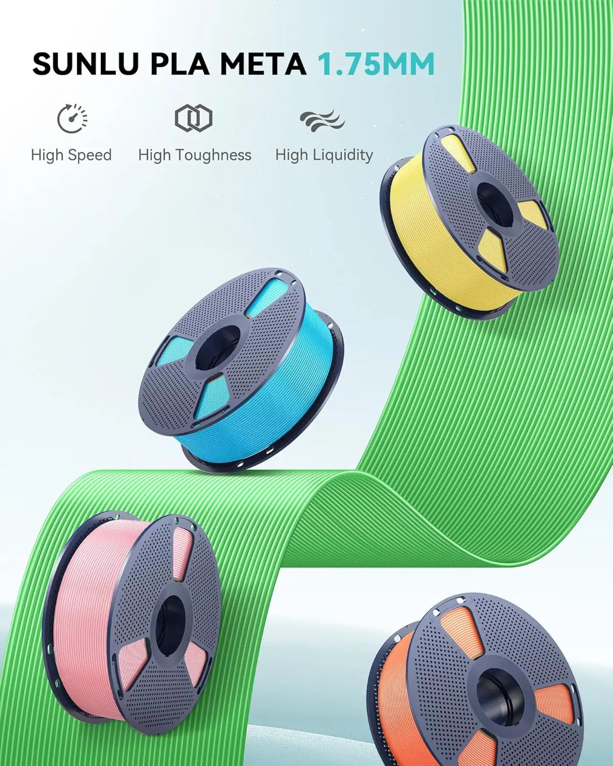 SUNLU PLA Meta 3D Printer Filament  4KG 1KG/Roll 175MM Tolerances +/-0.02MM Filament Fast Shipping 2-7 Days