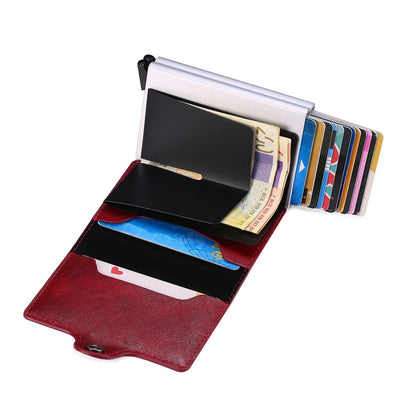Rfid Men Card Wallets Carbon Fiber Slim Mini Wallet 14 Card Holders Small Money Bag Male Purses - Smarsty