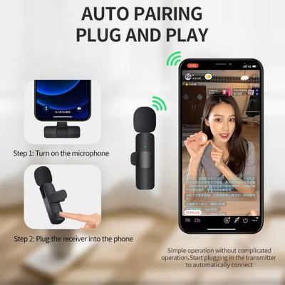 Portable Wireless Lavalier Microphone for Clear Live Streaming - Smarsty