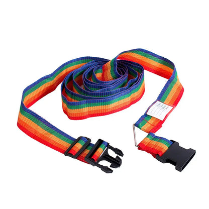 Luggage Buckle Strap Cross Belt Packing Adjustable Travel Accessories Suitcase Buckle Strap Rainbow Baggage Packing Belts
