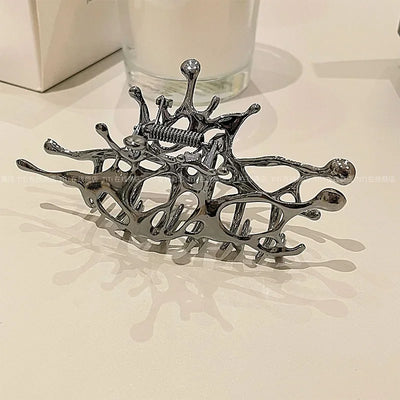 Large Metal Claw Clips For Women Strong Hold Silver - Smarsty