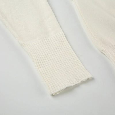 Solid Off-Shoulder Sweater Loose Slash Neck Long Sleeve Knitted Pullovers Women Autumn Winter Fashion Casual Lady - Smarsty