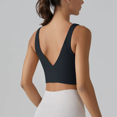 Yoga Bra Underwear Women Summer Shockproof Bra Beautiful Back Sports Running External Wear Training Fitness Yoga Tank Top Bra - Smarsty