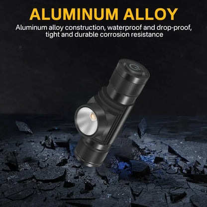 Mini Flashlight Rechargeable Type C USB 18650 Power Emergency Strong Light Waterproof LED Headlamp Zoomable Powerful Headlight by Smarsty