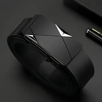 Stylish Mens PU Leather Belt with Automatic Buckle - Smarsty
